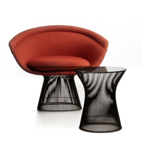 WARREN PLATNER LOUNGE CHAIR AND TABLE FOR KNOLL