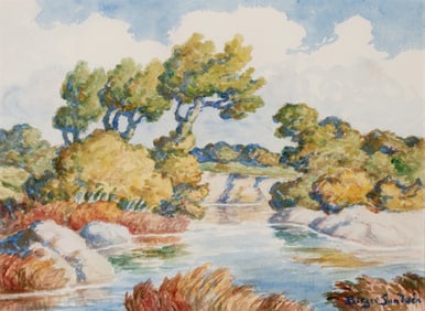 BIRGER SANDZEN (1871-1954) 1948 WATERCOLOR ON PAPER