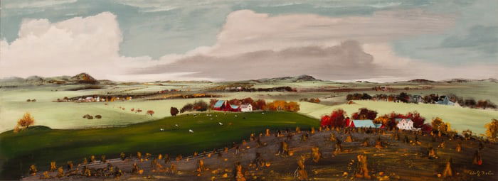 ADOLF DEHN (1895-1968) 1956 OIL ON PANEL LANDSCAPE