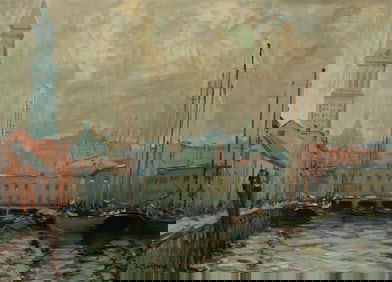 ARTHUR CLIFTON GOODWIN (1864-1929) BOSTON HARBOR C 1910