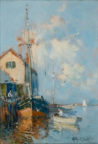 ARTHUR DIEHL (1870-1929) INSCRIBED PROVINCETOWN SCENE