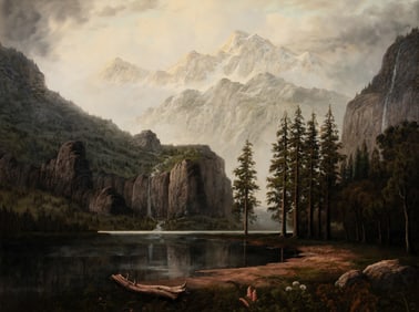 A 20TH CENTURY MOUNTAIN LANDSCAPE SIGNED E. PORTHIAN