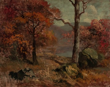 LEBRUN JENKINS (1876-1952) TWO SIDED-OIL ON BOARD