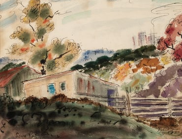 LENA RUE (1900-2000) WATERCOLORS ON PAPER (TWO WORKS)