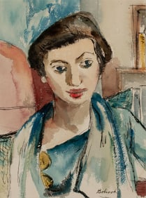 AARON BOHROD (1907-1992) WATERCOLOR ON PAPER