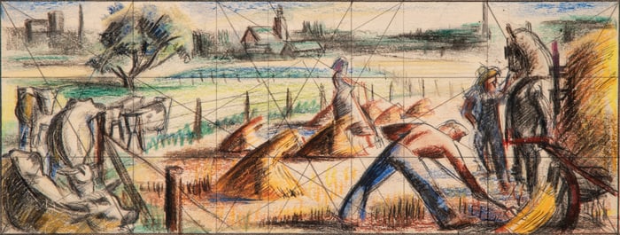 ATTRIBUTED MARTYL SCHWEIG (1918-2013) MURAL STUDY