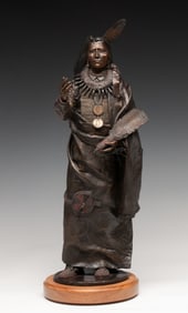 ORELAND JOE (B. 1958) PATINATED AND POLYCHROME BRONZE
