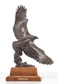 GERALD BALCIAR (BORN 1942) PATINATED BRONZE EAGLE