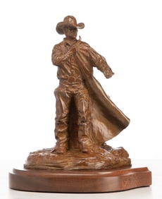 HAROLD T. HOLDEN (B. 1940) COWBOY BRONZE SCULPTURE