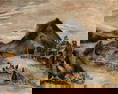 BERTHA LANDERS (1907-1996) TEXAS OIL ON MASONITE