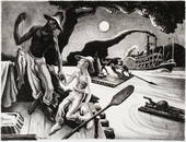 THOMAS HART BENTON (1889-1975) PENCIL SIGNED LITHOGRAPH