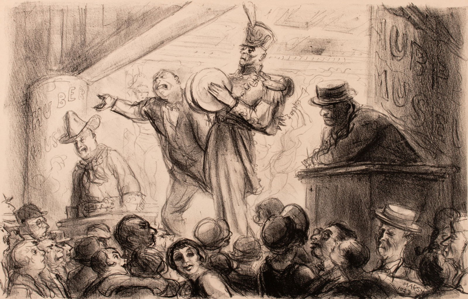 REGINALD MARSH (1898-1954) SIGNED LITHO ON CHINE COLLE (1 of 13)