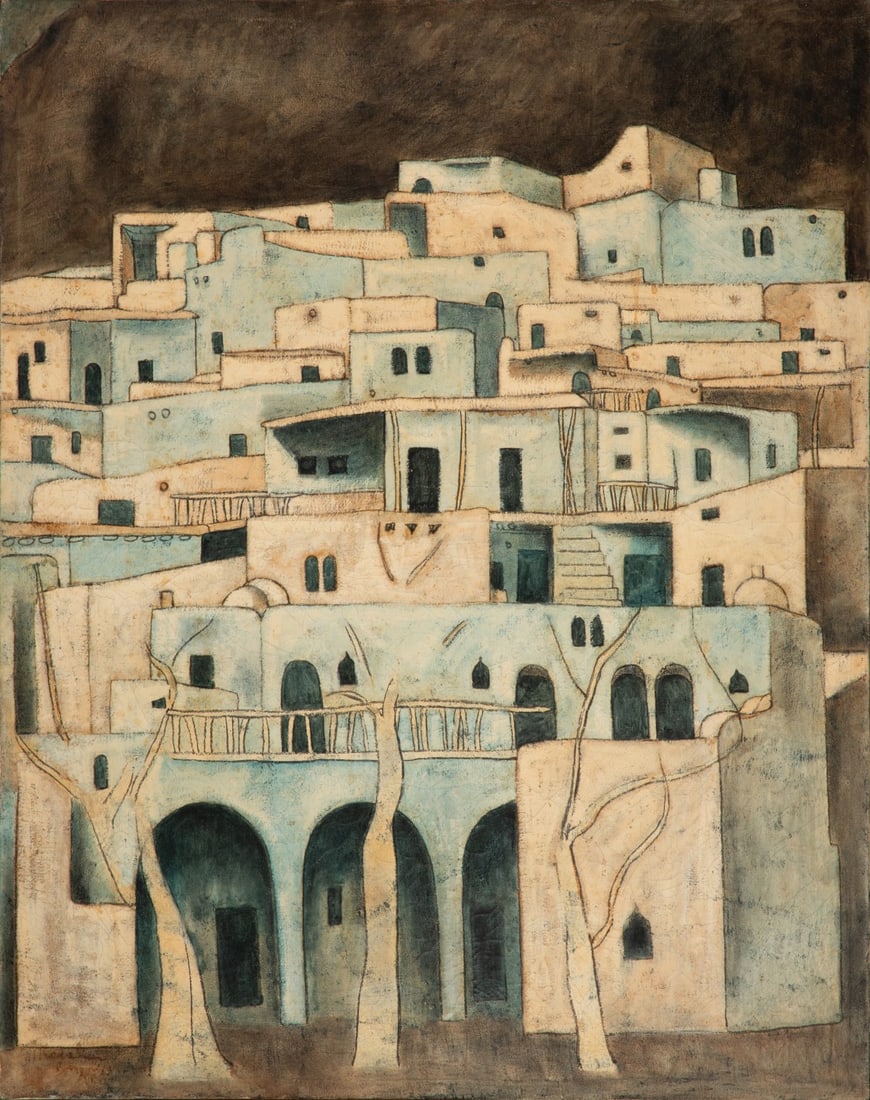 LOUAI KAYYALI / KAYALI (SYRIAN 1934-1978) OIL ON CANVAS (1 of 15)
