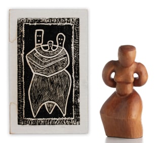 CECIL CARSTENSEN (1906-1991) BLOCK PRINT & SCULPTURE