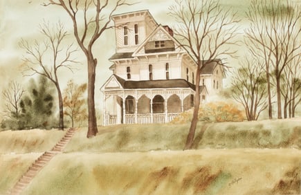 GRACE BILGER (KANSAS 1907-2000) TWO WATERCOLORS