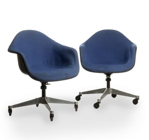 PAIR EAMES FOR HERMAN MILLER SHELL ARM CHAIRS