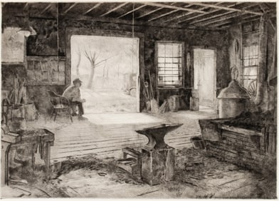 C.W. ANDERSON AND R. NISBET PENCIL SIGNED DRYPOINTS