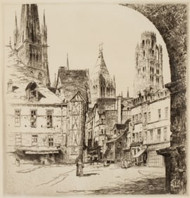 JOHN TAYLOR ARMS (1887-1953) PENCIL SIGNED DRYPOINT