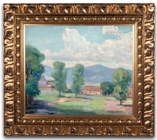 LESTER GILLETTE (1855-1940) OIL ON ARTIST'S BOARD