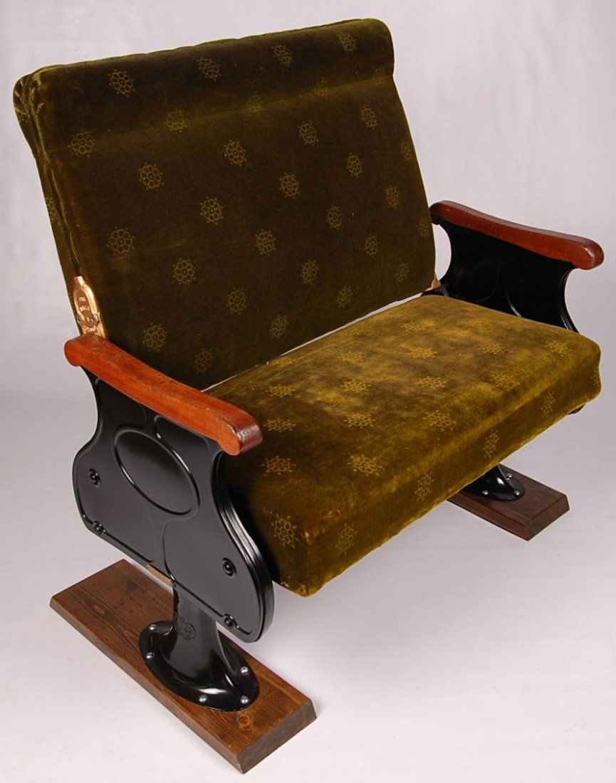 BURLINGTON RAILROAD CAR SEAT, EARLY 20TH CENTURY
