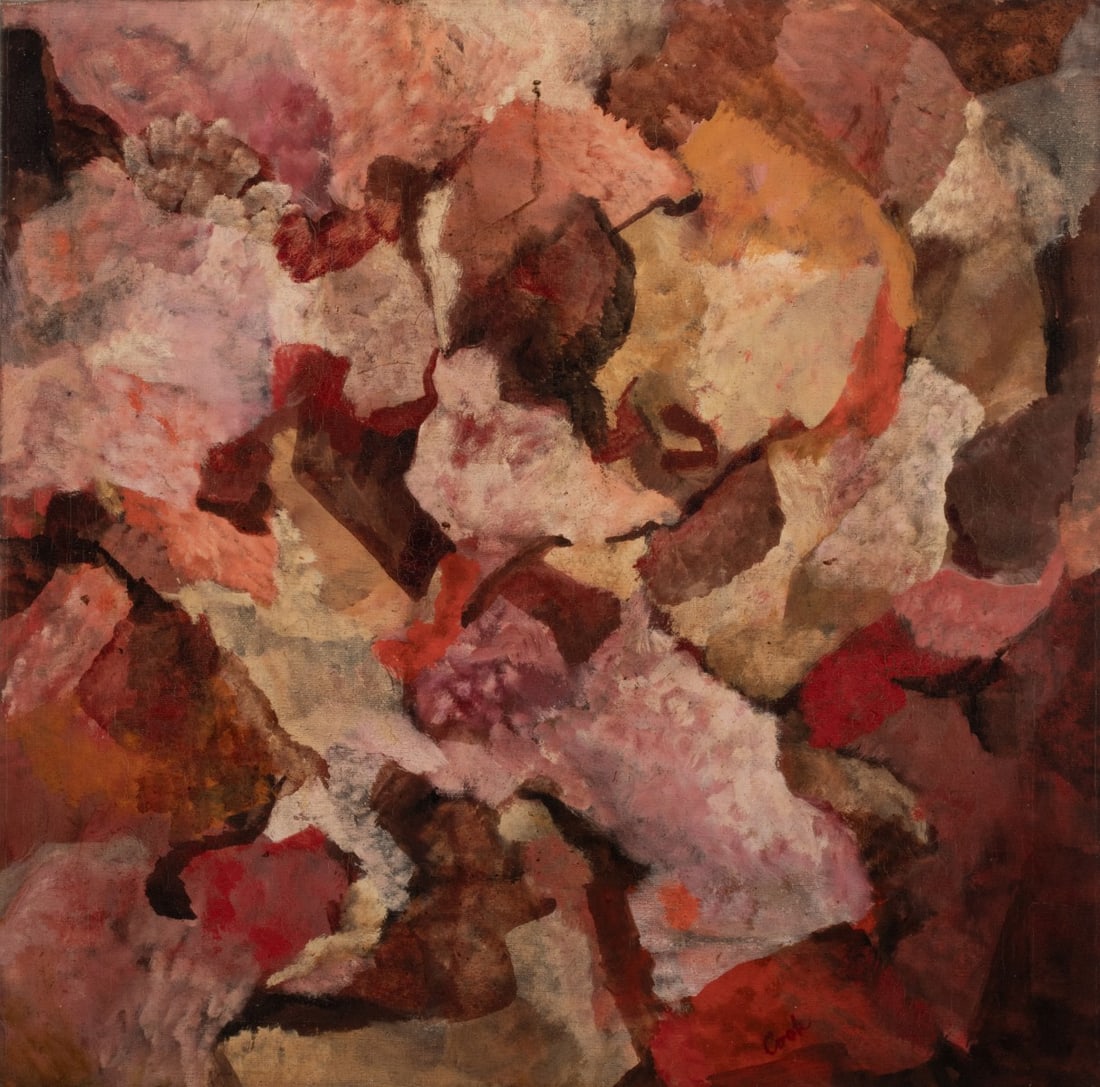 SALLY COOK (BORN 1932) EARLY AMORPHOUS ABSTRACT C. 1963 (1 of 15)