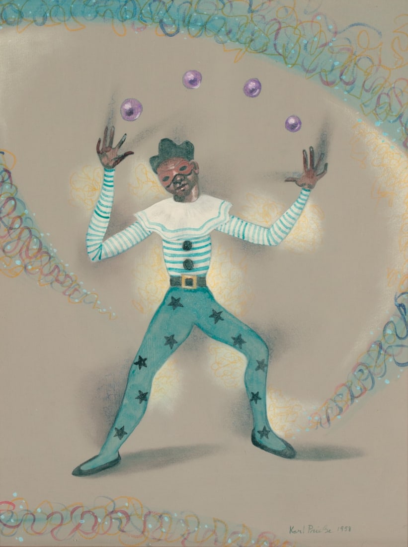 KARL PRIEBE (1914-1976) 1958 WATERCOLOR AND GOUACHE (1 of 11)