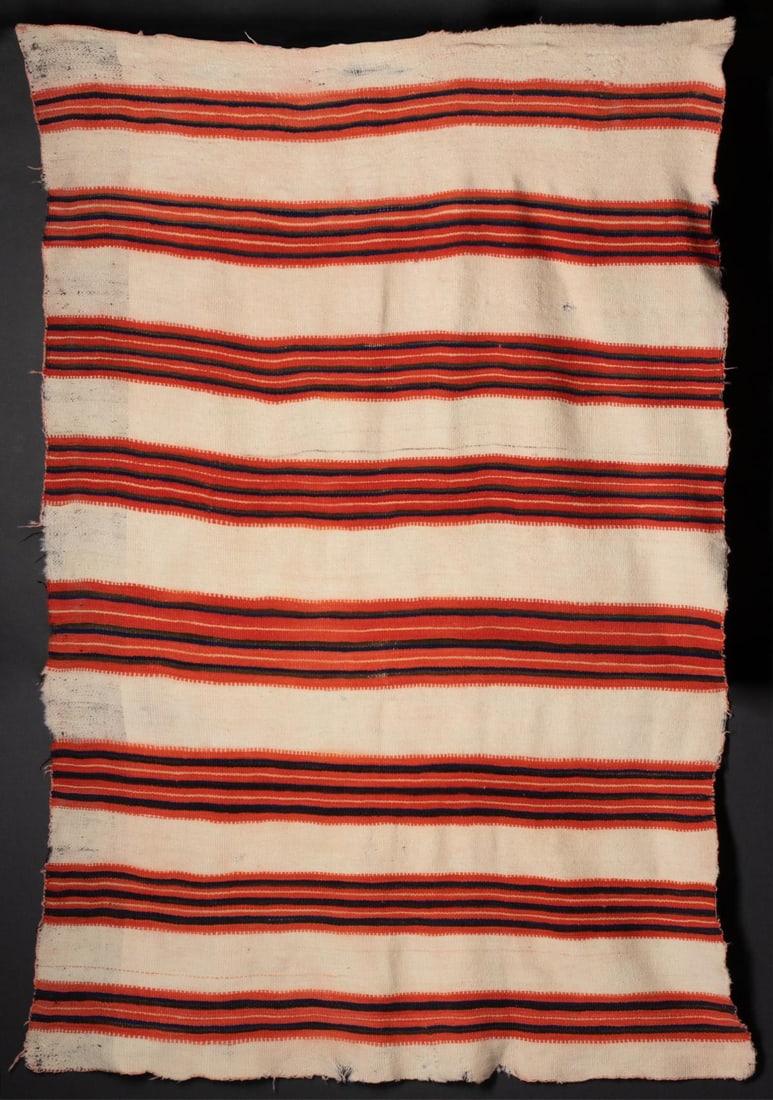 A 19TH CENTURY PUEBLO OR NAVAJO BANDED BLANKET (1 of 20)