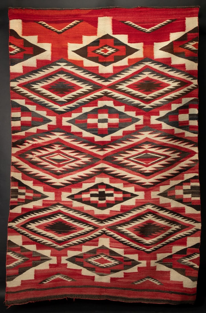 A NAVAJO RUG WITH STEPPED AND SERRATED DIAMONDS (1 of 18)