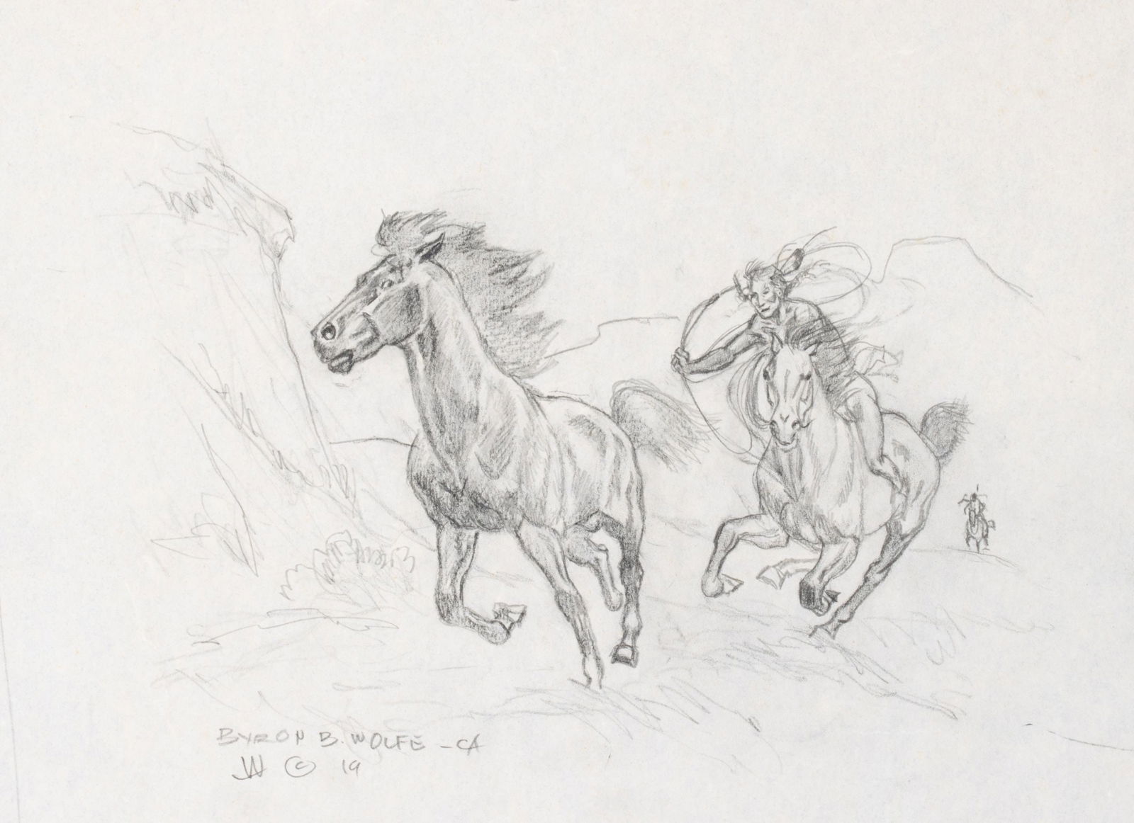 BYRON WOLFE (1904-1973) GRAPHITE SKETCHES (6) (1 of 15)