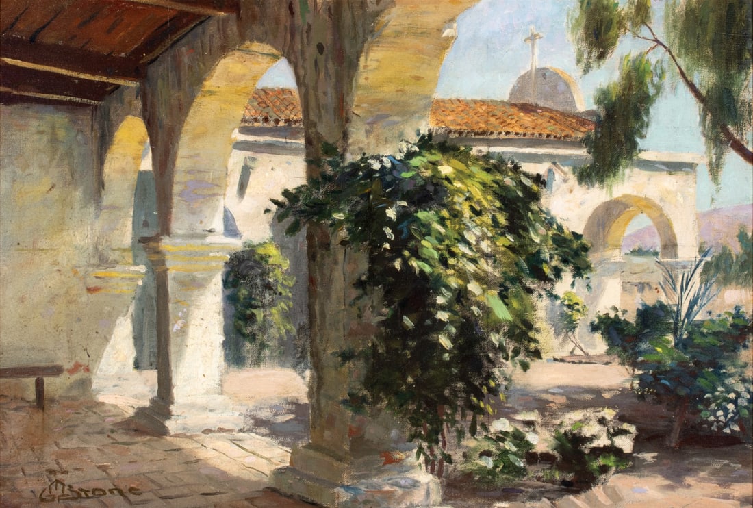 GEORGE M. STONE (1858-1931) SCARCE KANSAS ARTIST OIL (1 of 15)