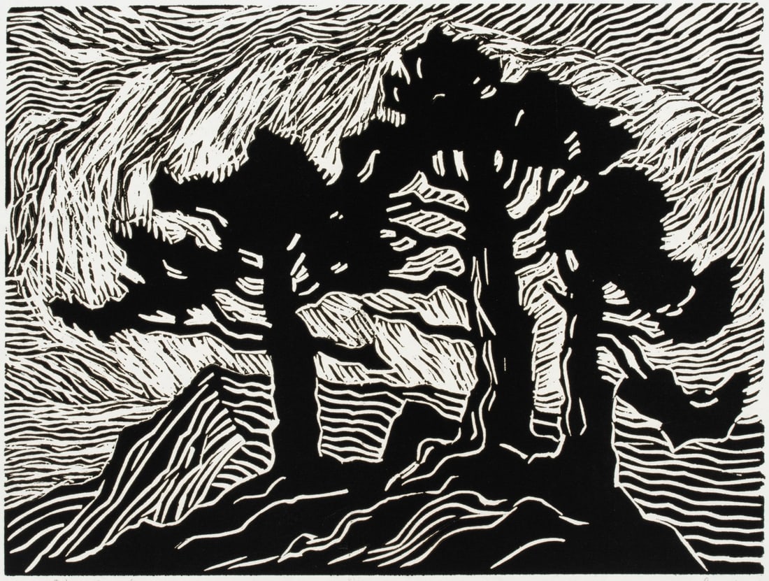 BIRGER SANDZEN (1871-1954) PENCIL SIGNED LINOCUT (1 of 12)