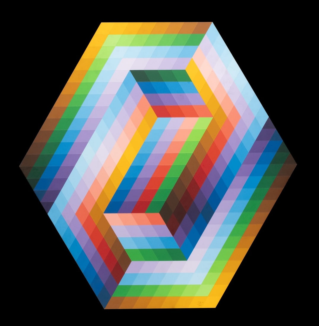 VICTOR VASARELY (1906-1997) ACRYLIC ON WOOD MULTIPLE (1 of 20)