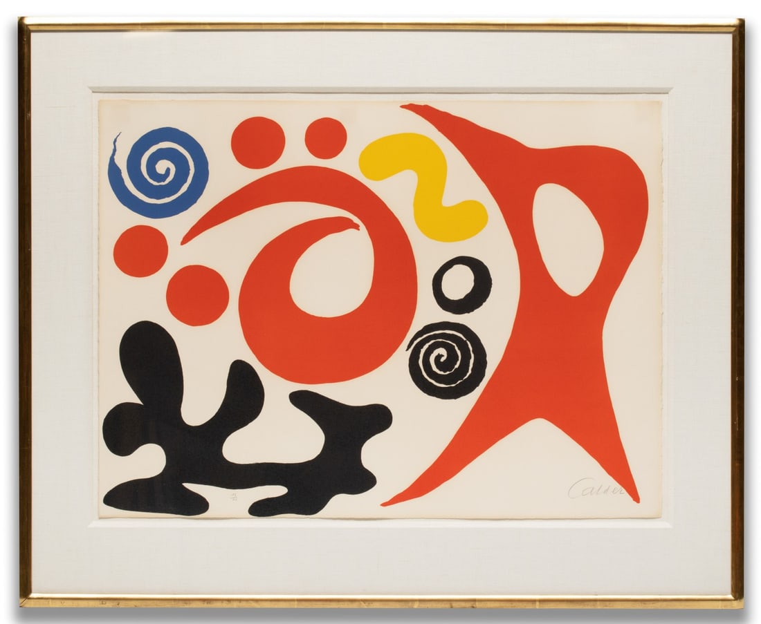 ALEXANDER CALDER (1898-1976) PENCIL SIGNED COLOR LITHO (1 of 12)