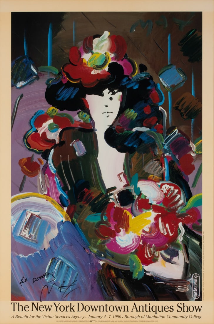PETER MAX SIGNED POSTER NEW YORK DOWNTOWN ANTIQUES SHOW (1 of 17)