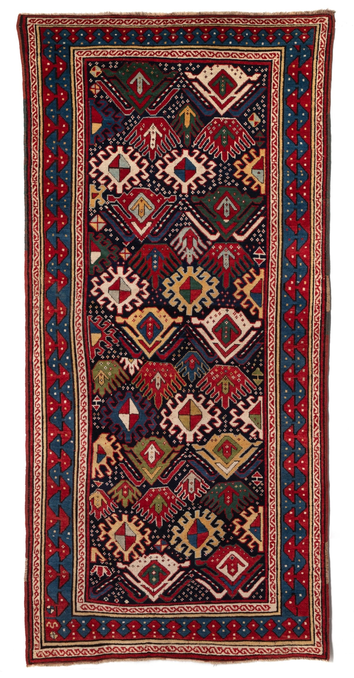 A FINE AND RARE LATE 19TH CENTURY KAZAK RUG (1 of 18)