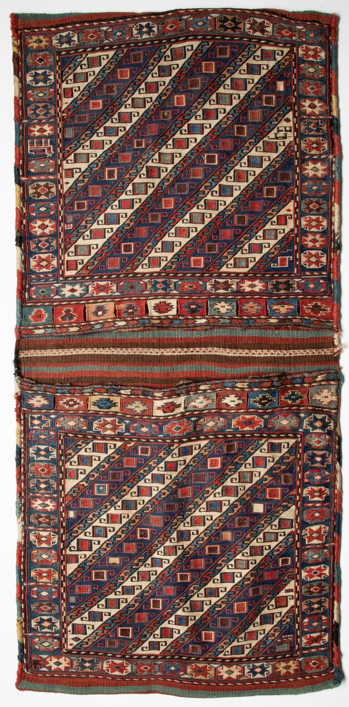 A LATE 19TH CENTURY MOGHAN SHASEVAN SOUMAC KHORJIN (1 of 10)