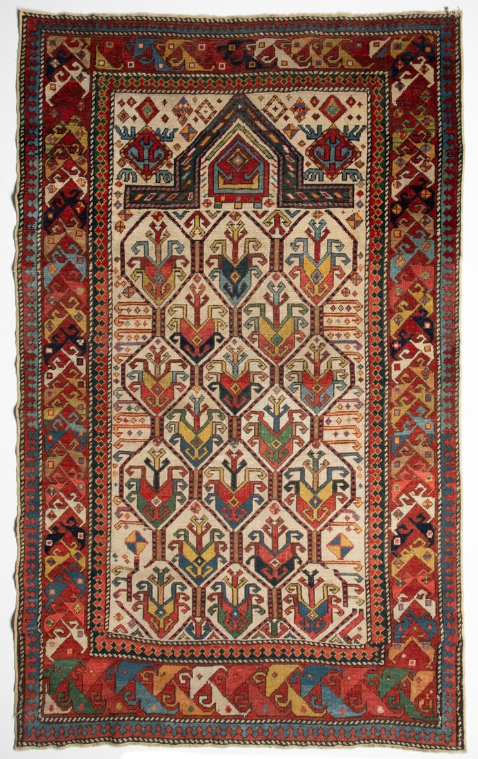 FINE SHIRVAN PRAYER RUG, THIRD QUARTER OF THE 19TH C. (1 of 8)