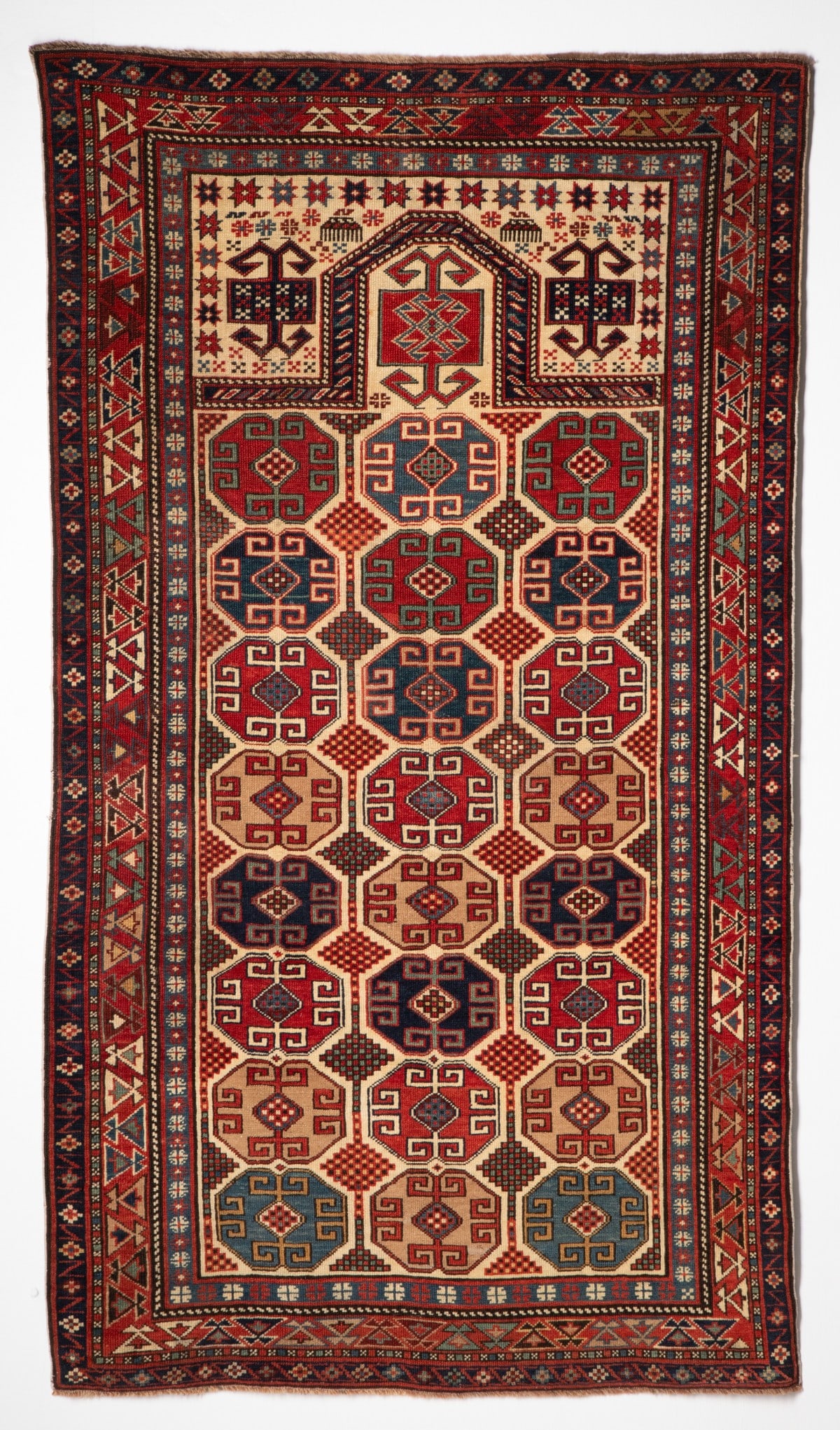 RARE MOGHAN PRAYER RUG, THIRD QUARTER OF THE 19TH C. (1 of 15)