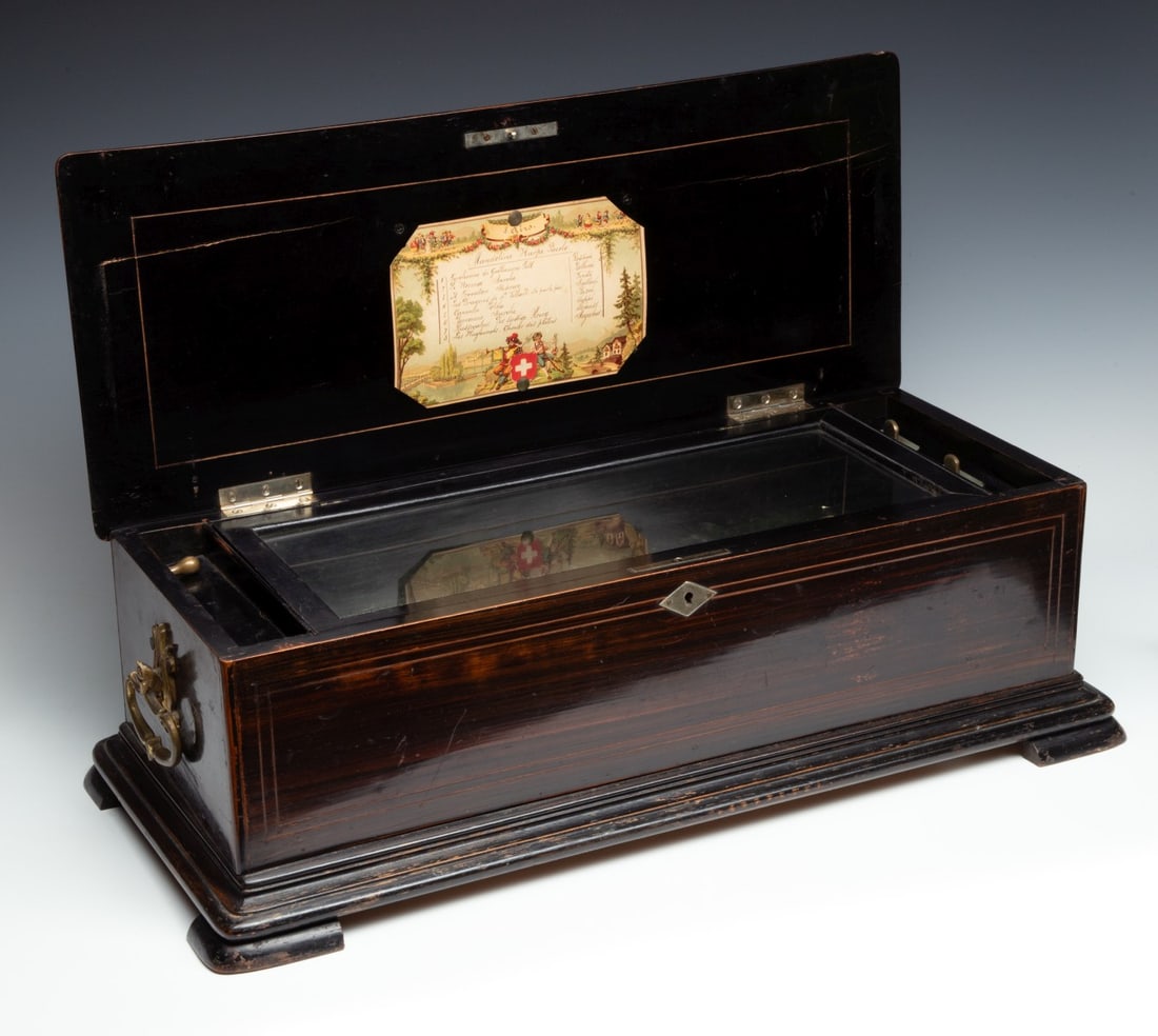 A 19TH CENTURY SWISS MUSIC BOX PLAYING EIGHT AIRS (1 of 11)