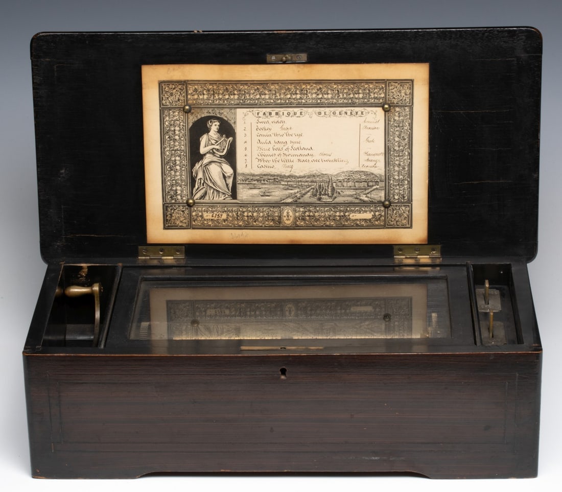 A HULLER FRERES 19C SWISS MUSIC BOX PLAYING EIGHT AIRS (1 of 12)