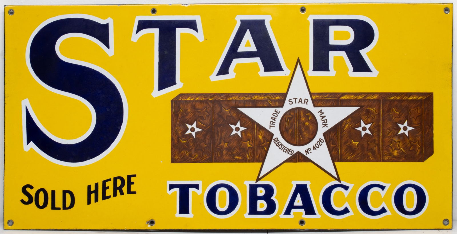 STAR TOBACCO PORCELAIN ENAMEL SINGLE-SIDED SIGN (1 of 2)