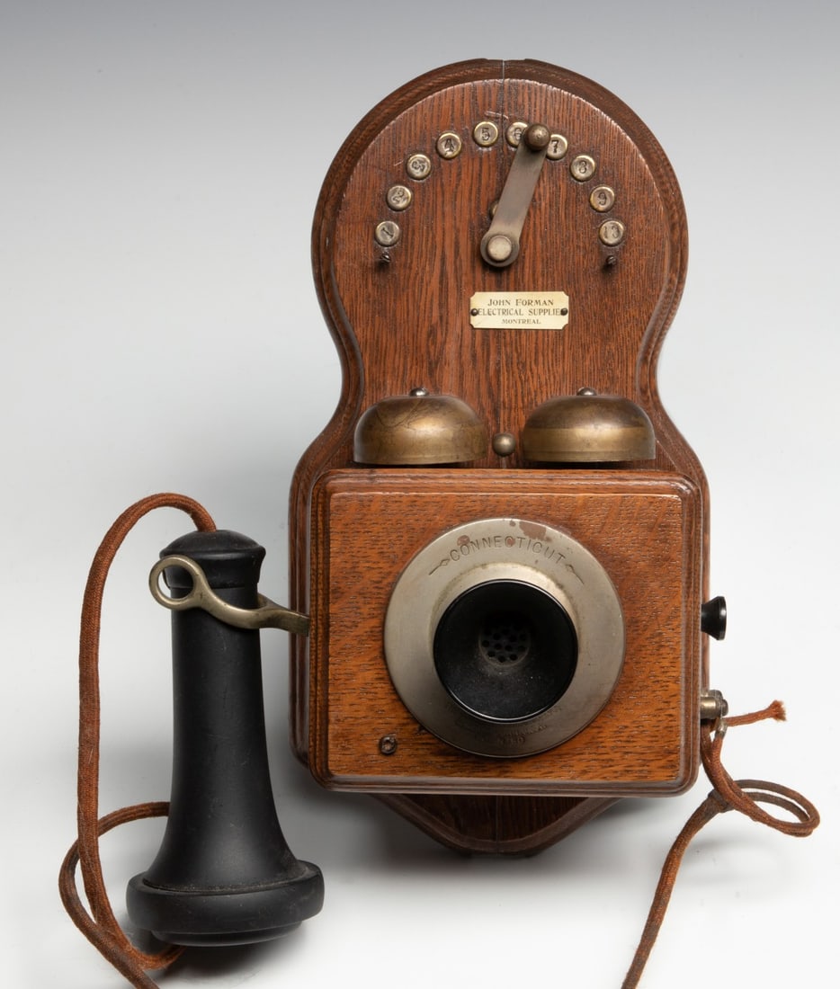 OAK MULTI-STATION SELECTOR CONNECTICUT PHONE CO C. 1900 (1 of 5)