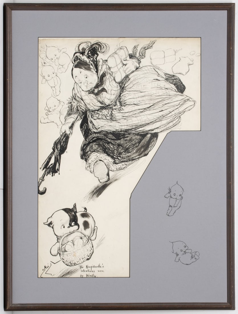 ROSE O'NEILL (1874-1944) INDIA INK ILLUSTRATION (1 of 4)