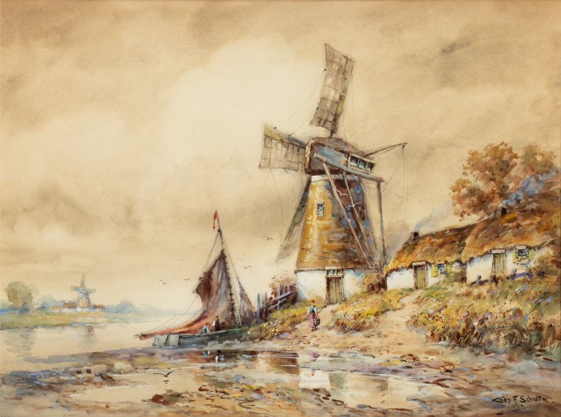 GEORGE F. SCHULTZ (1869-1934) WATERCOLOR (1 of 16)