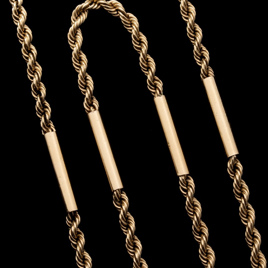 A 33-INCH 14K GOLD ROPE CHAIN WITH HIGH POLISH SECTIONS (1 of 7)