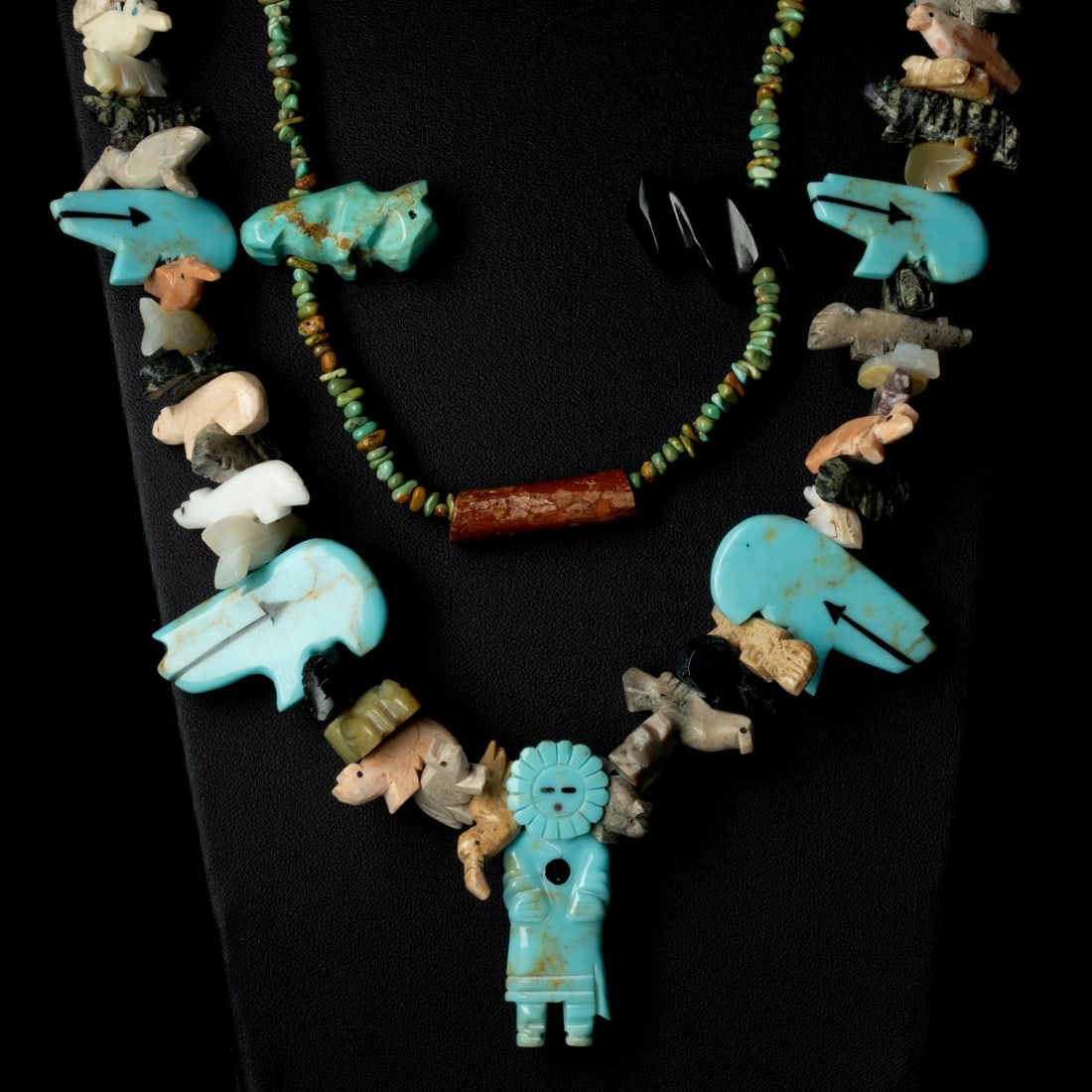 TWO ZUNI FETISH NECKLACES (1 of 12)