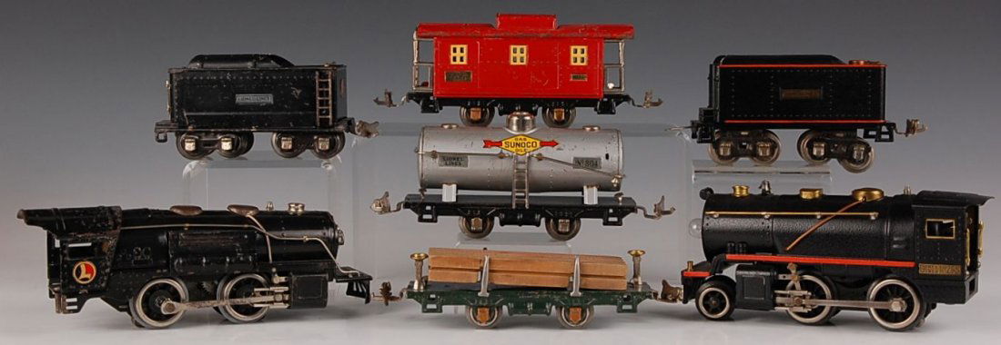 SEVEN LIONEL, 831, 804, 259, 258, 262T, 807: All show wear and use, scratches, etc.