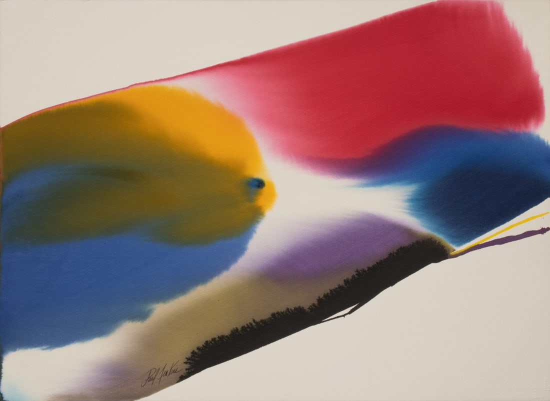 PAUL JENKINS (1923-2012) WATERCOLOR ON PAPER (1 of 6)