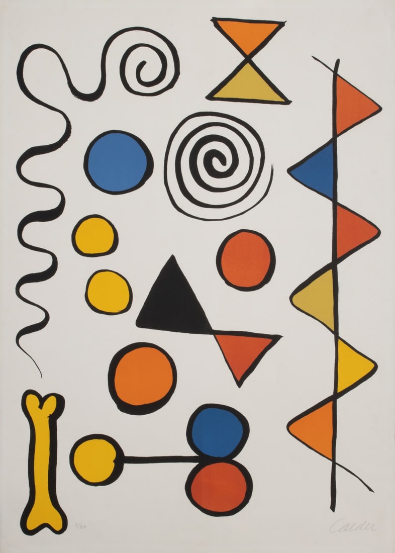 ALEXANDER CALDER (1898-1976) PENCIL SIGNED LITHOGRAPH (1 of 6)