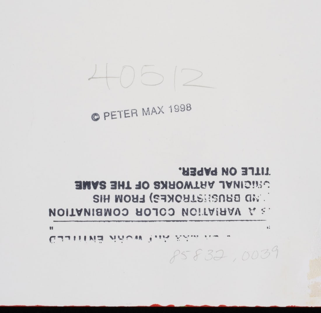 PETER MAX (B. 1937) LITHOGRAPH HEIGHTENED WITH ACRYLIC - 4